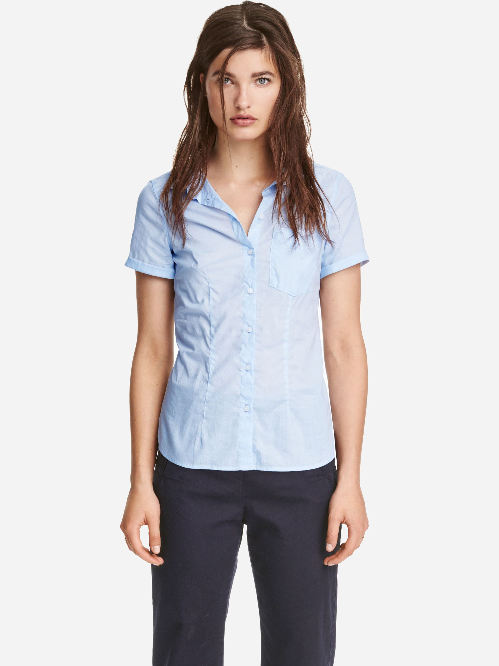 

Рубашка H&M 91455044 34 Голубая
