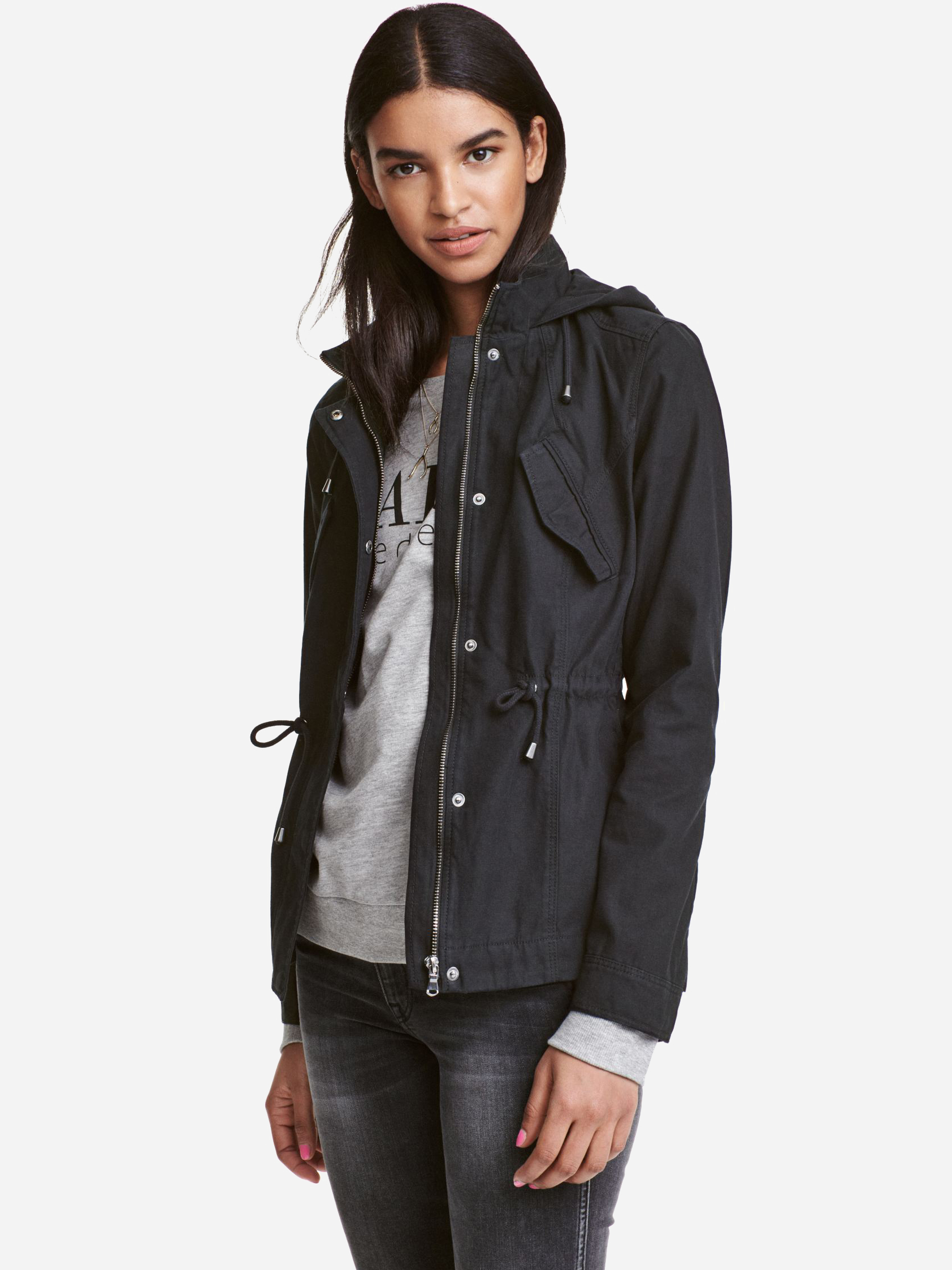 

Ветровка H&M 4476172  Черная, Ветровка H&M 4476172 36 Черная