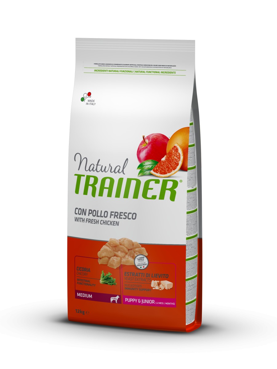 

Сухой корм для собак Trainer Natural Super Premium Puppy&Junior Medium 12 кг полноценный рацион для щенков средних пород возрастом до 15 месяцев