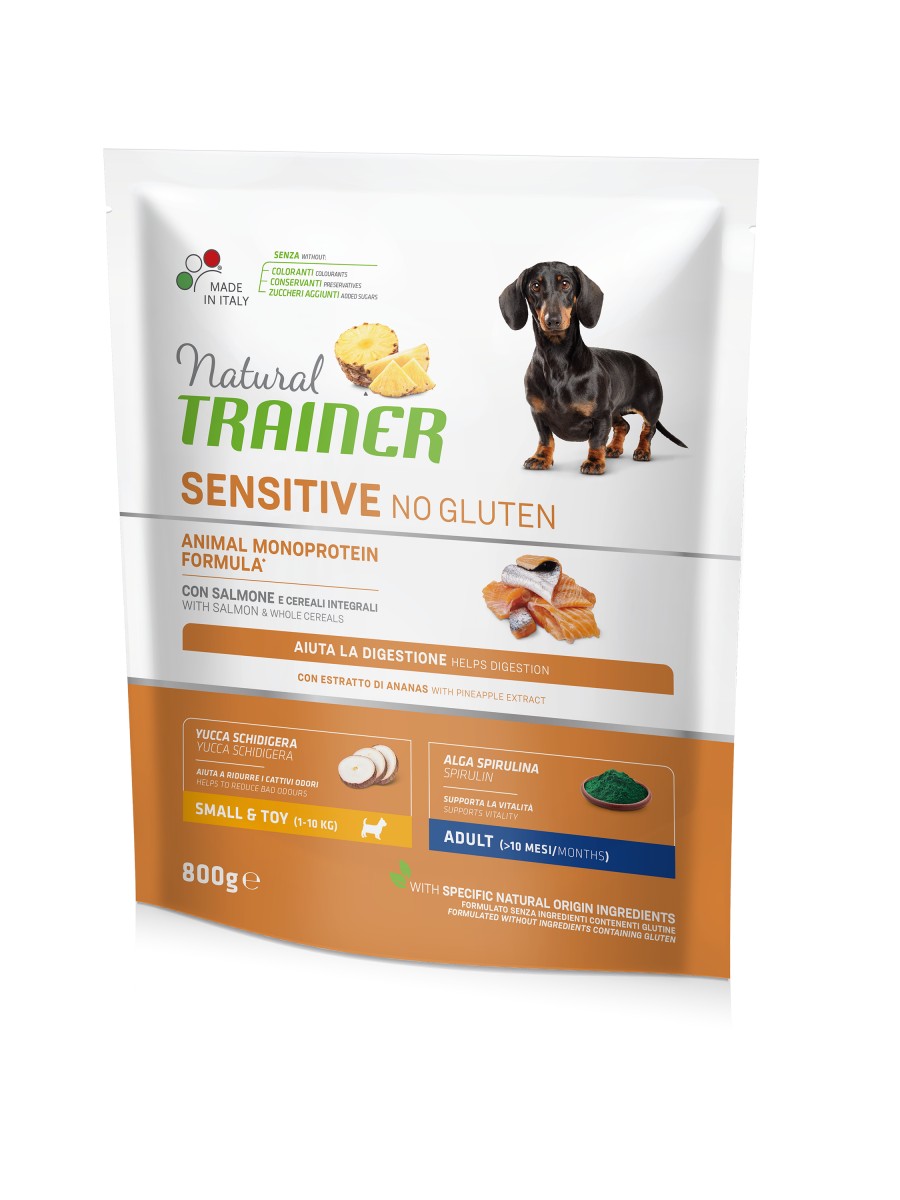 

Сухой корм для собак Natural Trainer Dog Sensitive Adult Mini With Salmon 800 г монопротеиновый корм для взрослых собак мелких пород с вкусом лосося