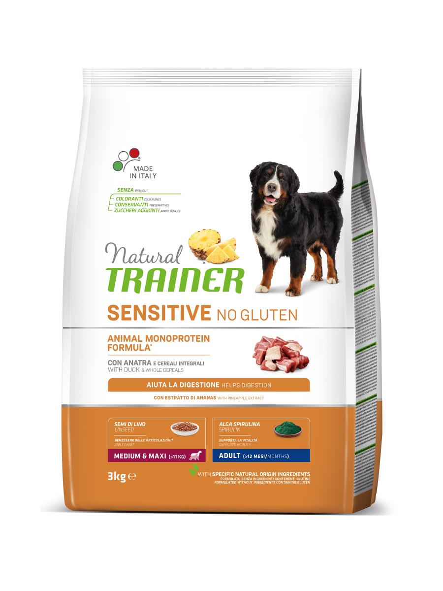 

Сухой корм для собак Natural Trainer Dog Sensitive Adult Medium&Maxi With Duck 3 кг монопротеиновый для взрослых собак средних и крупных пород с уткой