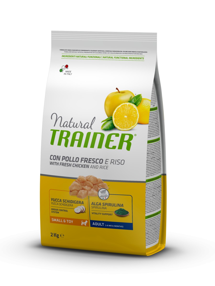 

Сухий корм для собак Trainer Natural Super Premium Adult Mini Con Pollo Fresco, Riso & Aloe Vera 2 кг повноцінний раціон для дорослих собак дрібних порід