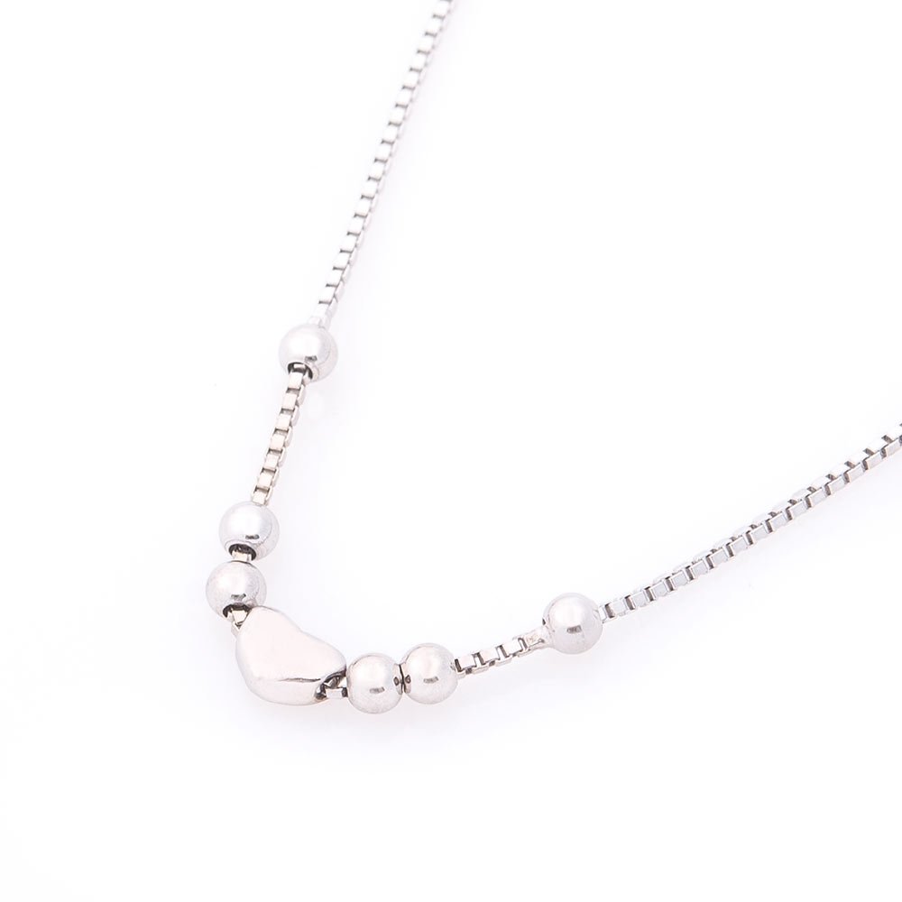 

Серебряный браслет с сердечком 141320 Оникс 19.5