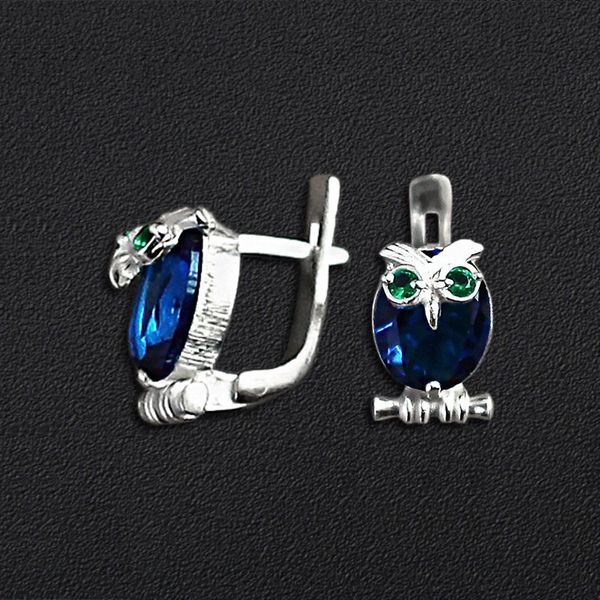

Сережки срібні "Синя сова" 2048blue