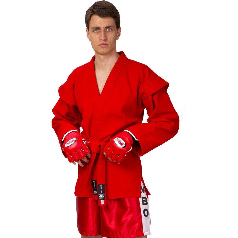 

Кимоно для самбо Matsa Heroe 3209 красное 500г/м2 размер 2XL рост 185 см