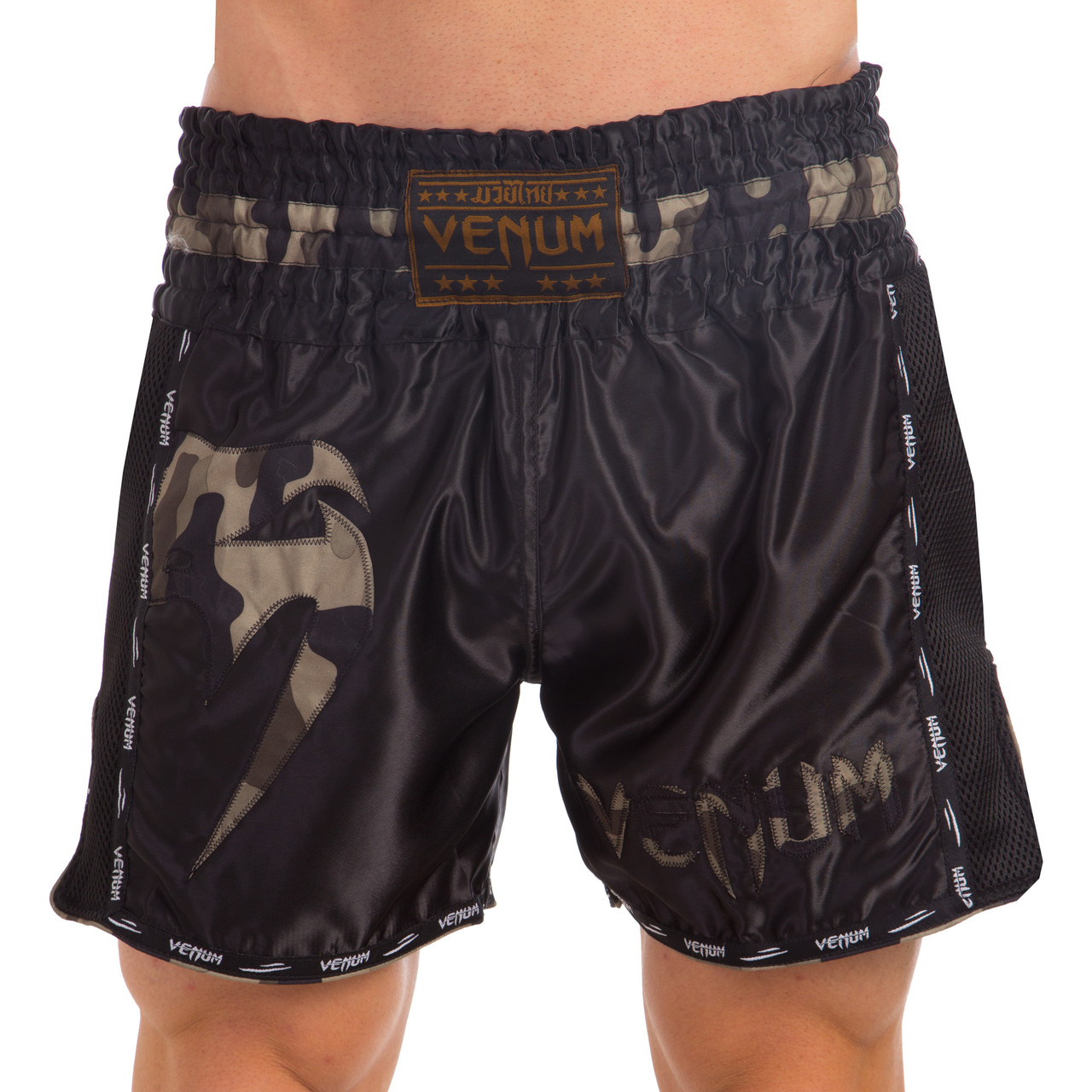 

Шорты для тайского бокса и кикбоксинга Venum Giant Heroe 0225 размер M (46-48) Black-Grey