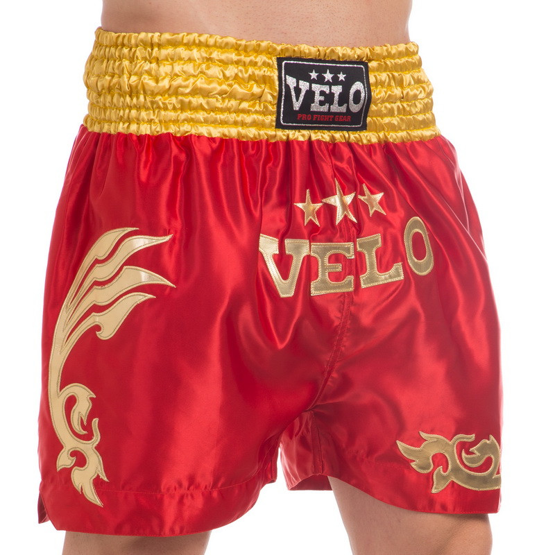 

Шорты для тайского бокса и кикбоксинга Velo Heroe 9200 размер S (44-46) Red-Gold