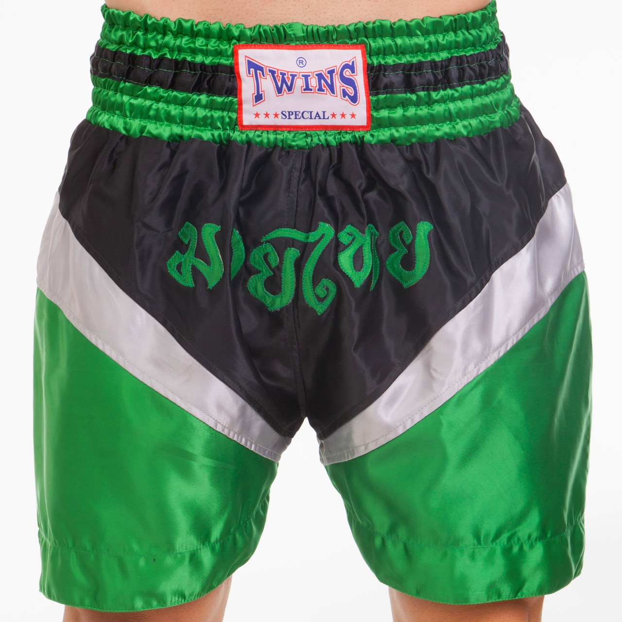 

Шорты для тайского бокса и кикбоксинга Twins Heroe 6142 размер M (46-48) Green-Black-Gray