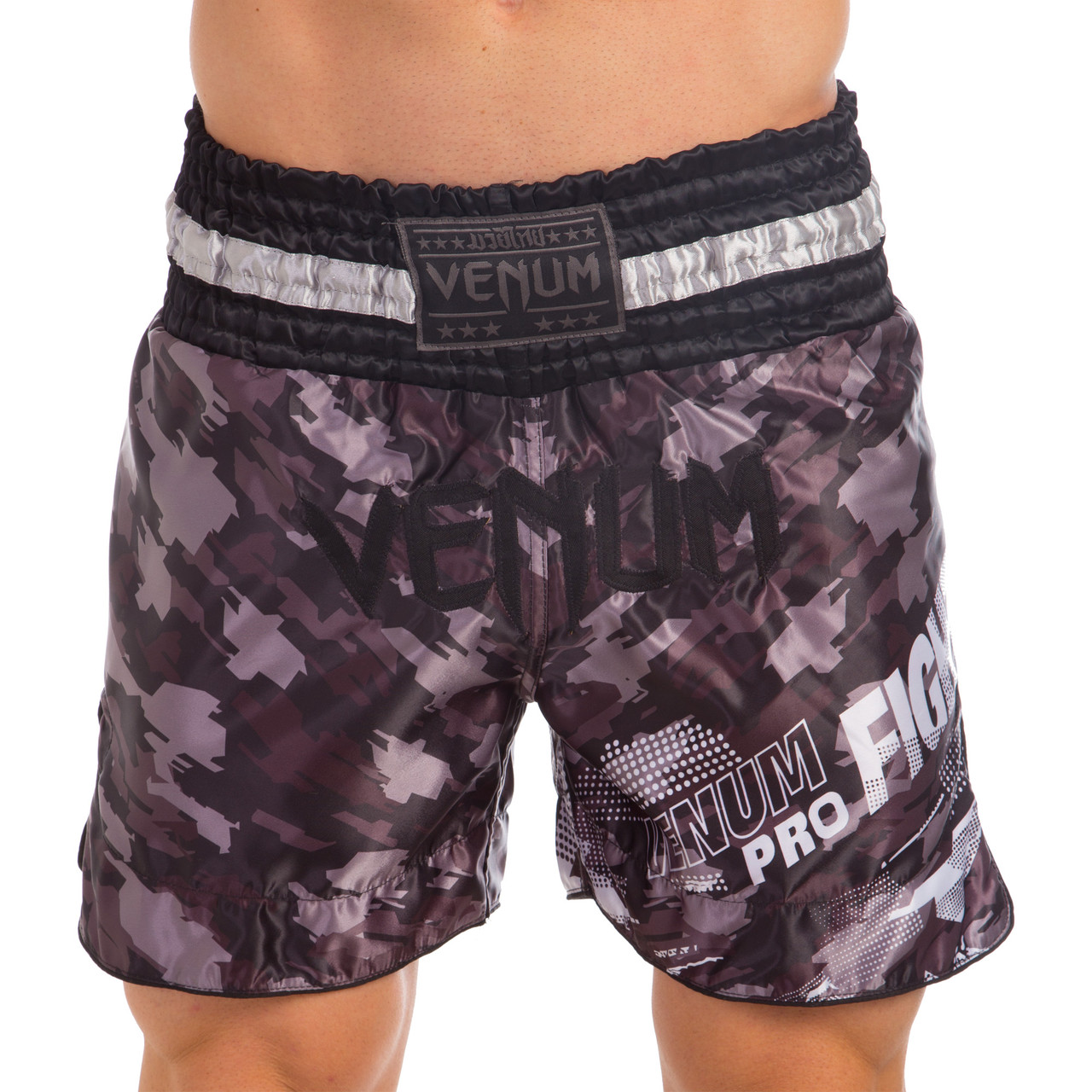 

Шорты для тайского бокса и кикбоксинга Venum Tecmo Heroe 0219 размер L (48-50) Black-Grey