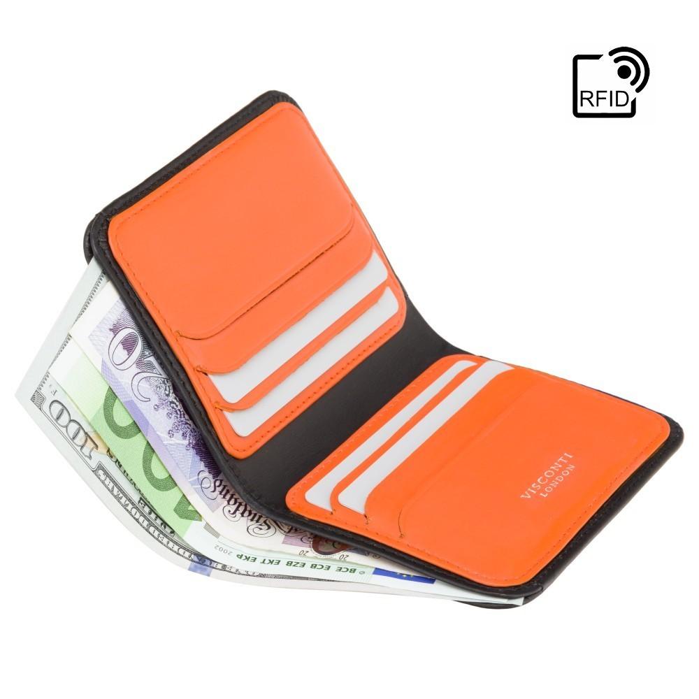 

Компактный черно-оранжевый мужской кошелек Visconti VSL34 Black/Orange