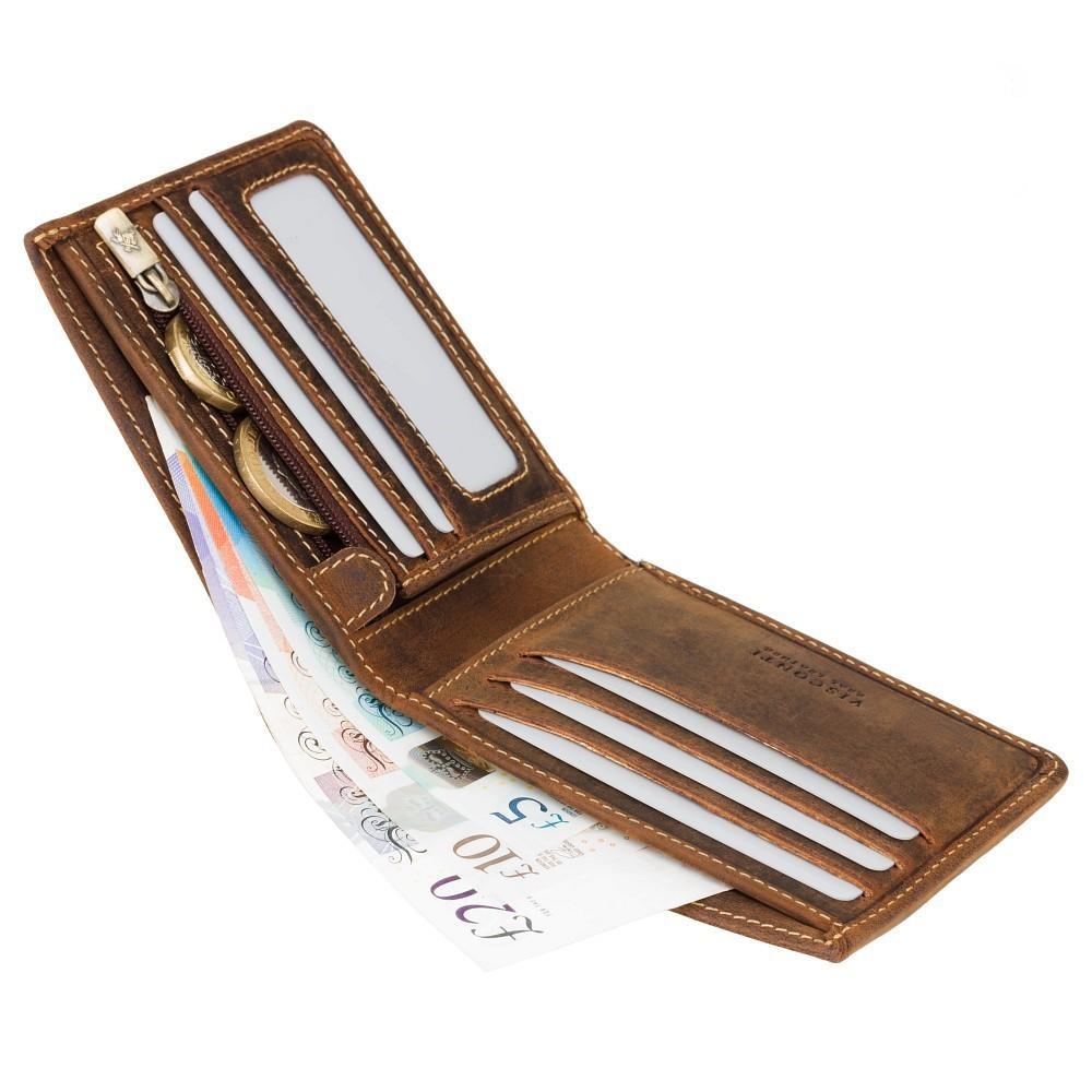 

Компактный песочный мужской кошелек Visconti VSL33 Tap'n'Go (Oil Tan)