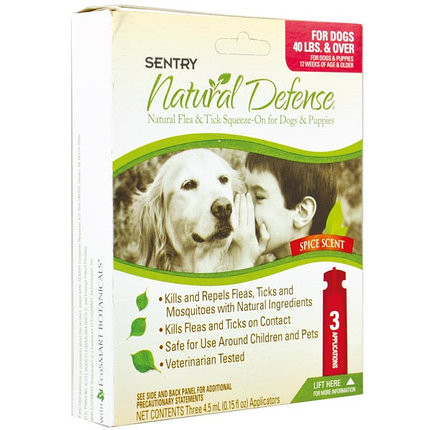 

Sentry Natural Defense капли от блох и клещей для собак и щенков от 18кг, 1 пипетка