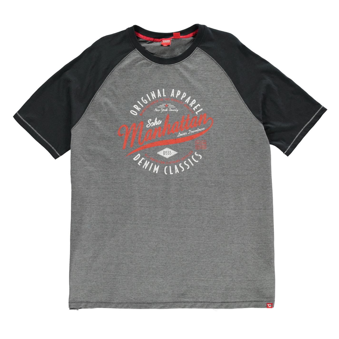 

Футболка D555 Gunner Manhattan T Shirt Mens XXL Серо-Черная