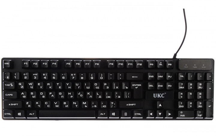 

USB проводная компьютерная клавиатура UKC KR 6300 с RGB подсветкой