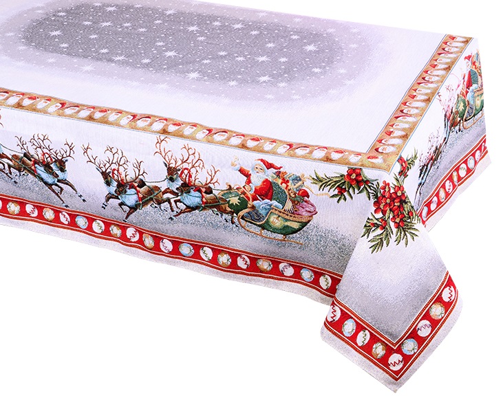 

Скатерть гобеленовая с люрексом Lefard Home Textile 716 Новогодняя 140х140 см