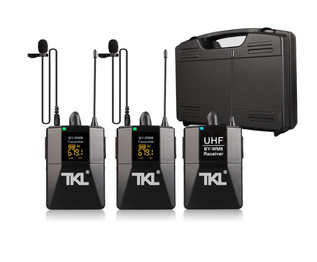 

Беспроводной петличный микрофон TKL UHF 2 канала - профессиональная радио петличка для трансляции