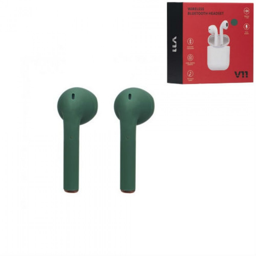 

Беспроводные Bluetooth наушники Зеленые Tws V11