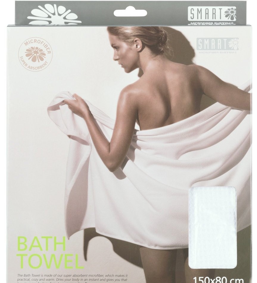 

Банное полотенце Smart Microfiber System из микрофибры Белое 80 х 150