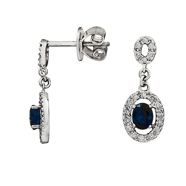 

Серьги из белого золота с бриллиантами и сапфирами 003790