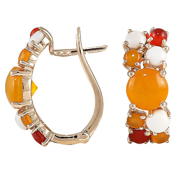 

Серьги из желтого золота с агатами 095238