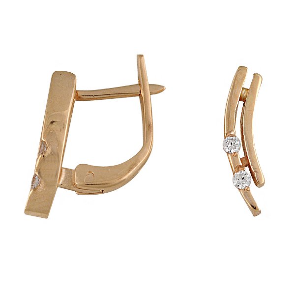 

Серьги из красного золота с куб. циркониями 043990