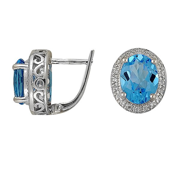 

Серьги из белого золота с бриллиантами и топазами 012593