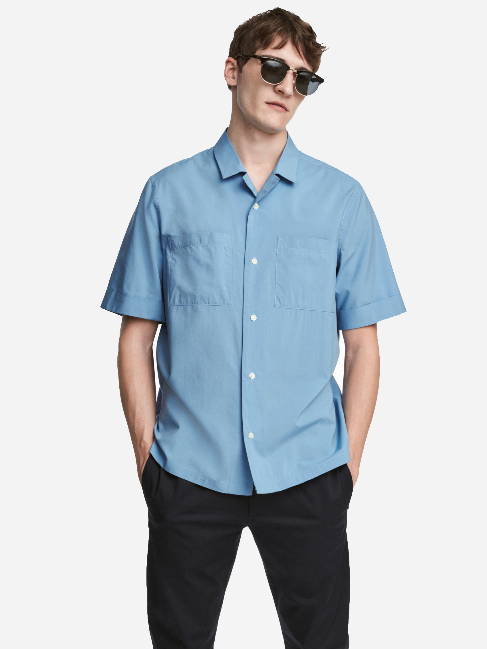 

Рубашка H&M 18761030  Голубая, Рубашка H&M 18761030 L Голубая