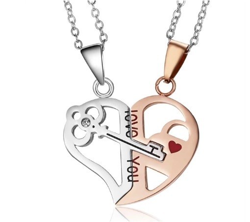 

Для влюбленных кулоны Ключ в сердце love you Gold