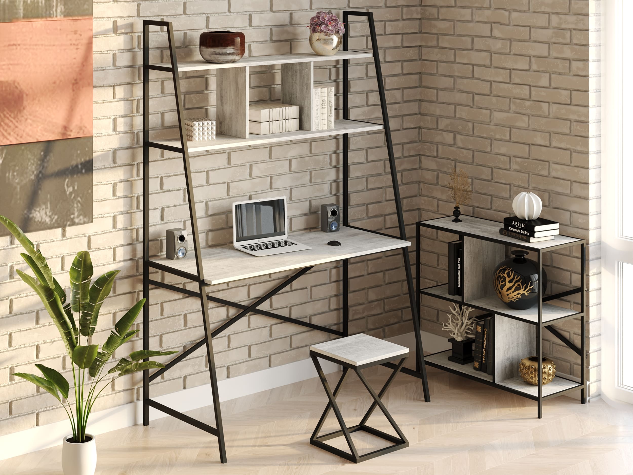 

Компьютерный стол Rimos черный Mercury 1400х750х600 мм Бетон (Z-45_BL_BT)