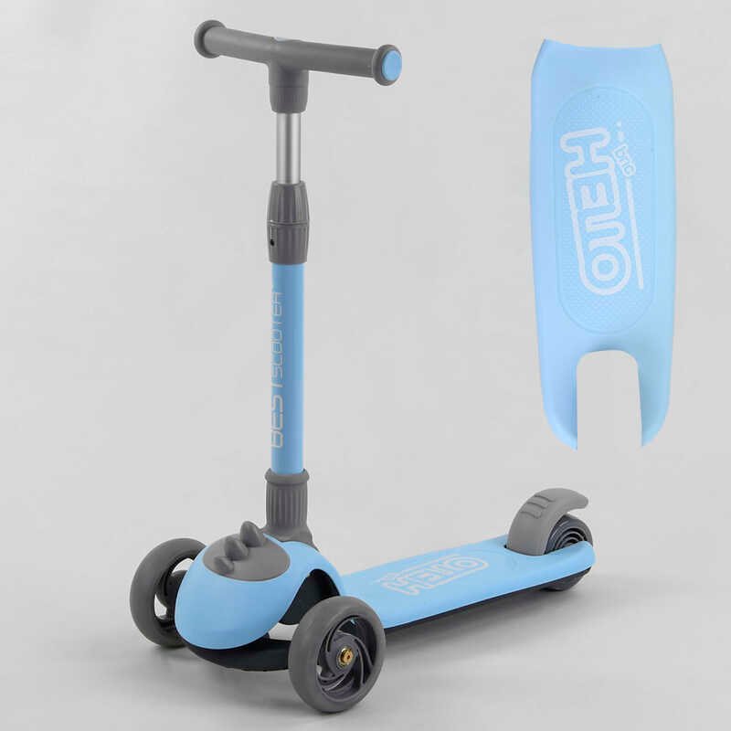 

Самокат трехколесный D-0885 Best Scooter, голубой, складной алюминиевый руль, 3 колеса PU со подсветкаом, d=120*35мм