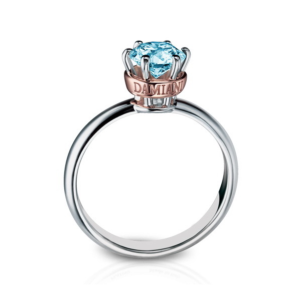

Золотое кольцо с голубым бриллиантом 0,62ct., комбинированное золото Diamant Elegance