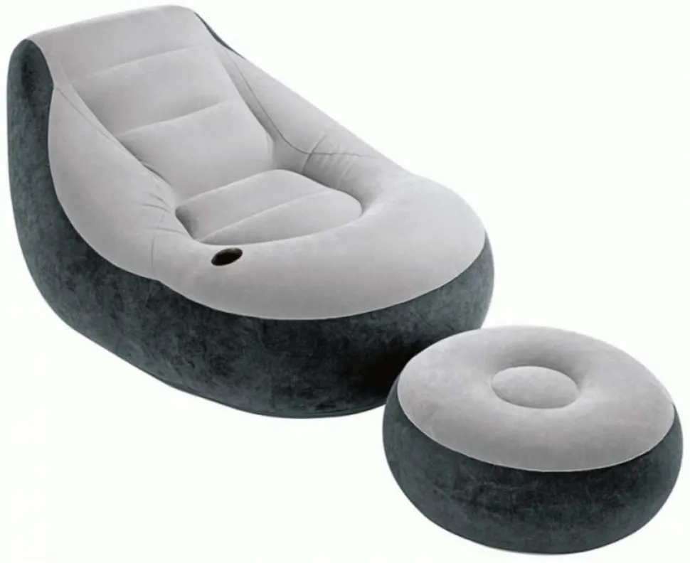 

Велюр кресло Intex 68564 с подстаканником, с пуфиком