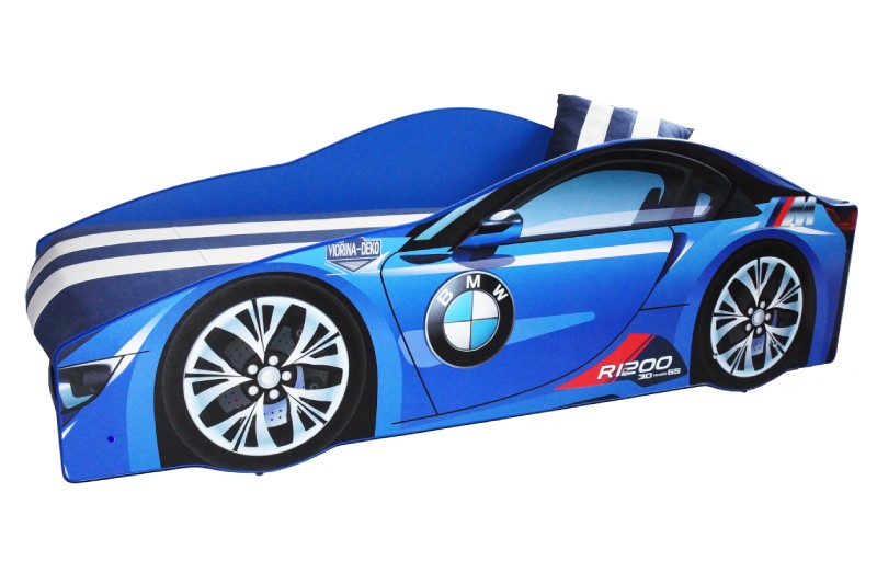 

Кровать машина Viorina Deko Бмв Элит с подсветкой низа 150х70 см. синий