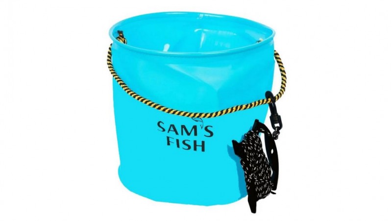 

Ведро рыболовное ЭВА Sams Fish 25х25см 10л, веревка 4,9м цвет голубой (AN000758)