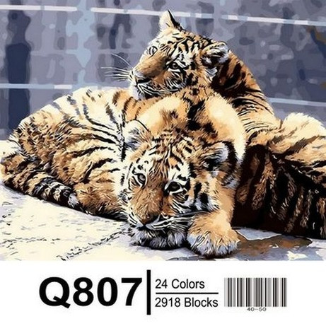 

Картина по номерам в коробке Mariposa Задумчивые тигрята 40х50см (Q807)