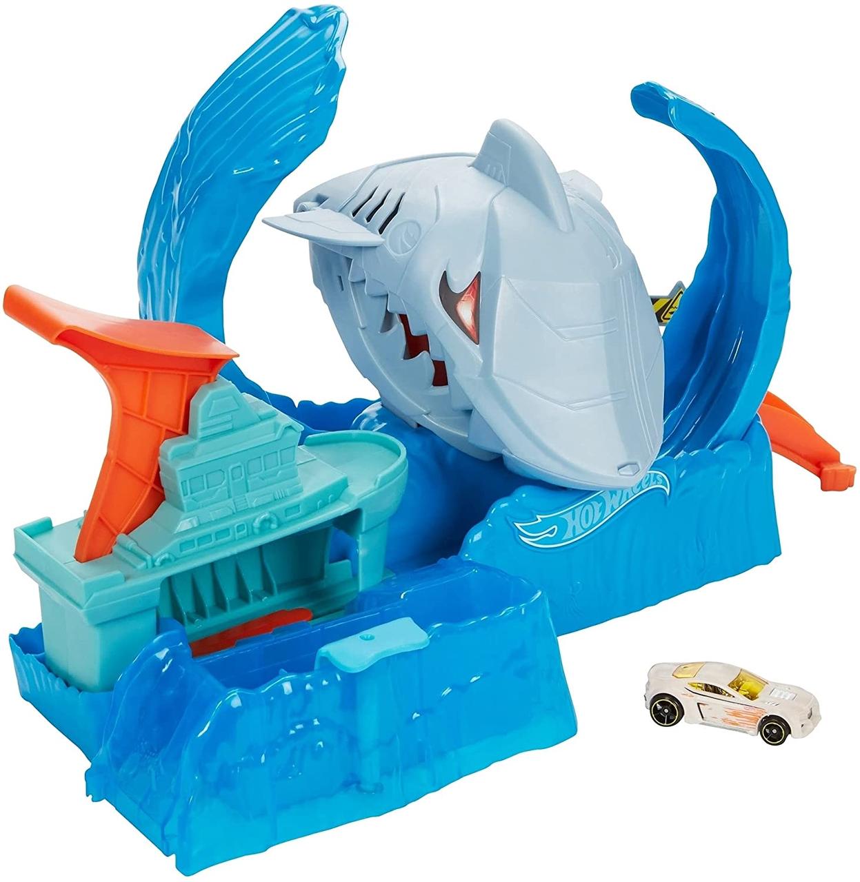 

Трек Хот Вилс Голодная Акула Hot Wheels City Color Changing Robot Shark Play Set GJL12