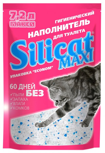 

Наполнитель для кошачьего туалета Silicat Maxi силикагелевый 7.2 л