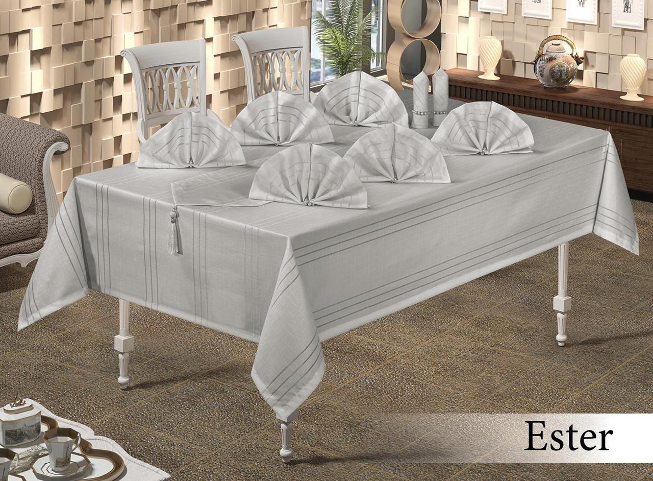 

Скатерть Set Maison Royale 160x220+8 psc Ester Grey