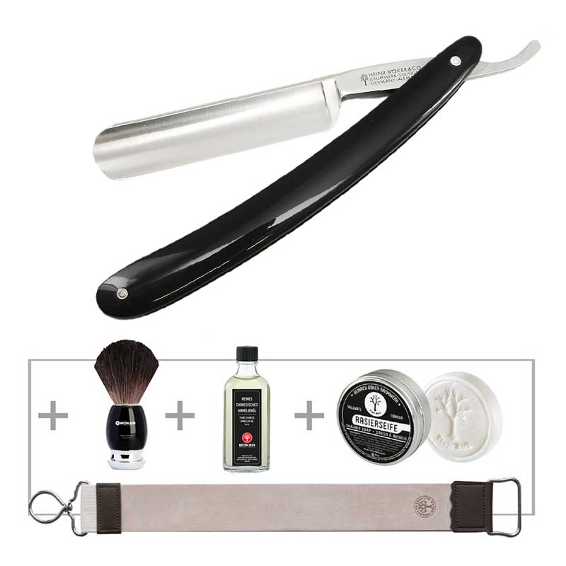 

Набор для бритья Boker Classic Black Round Head (лезвие: 80мм, 5 предметов), черный