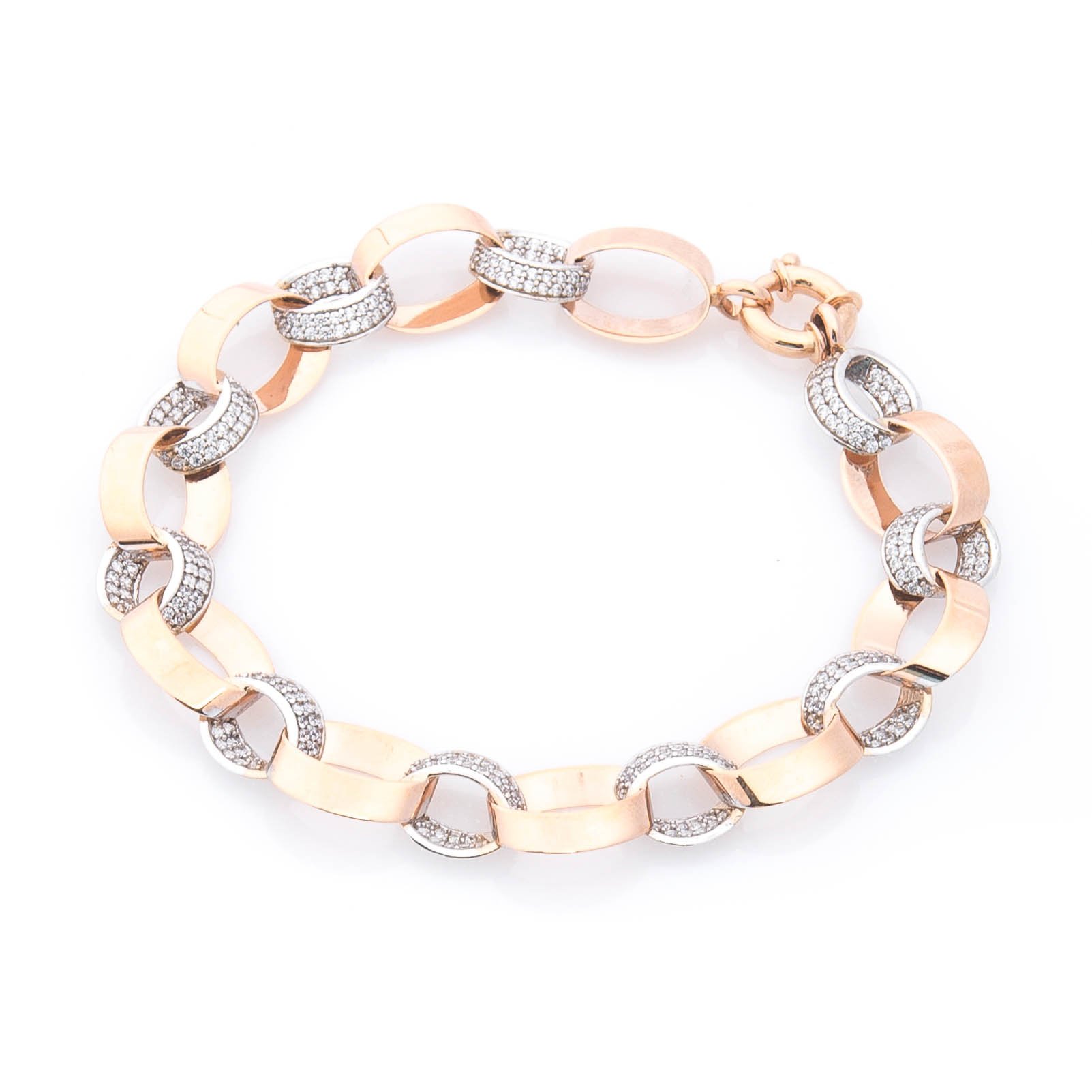 

Золотой браслет с фианитами б03686 Оникс 18