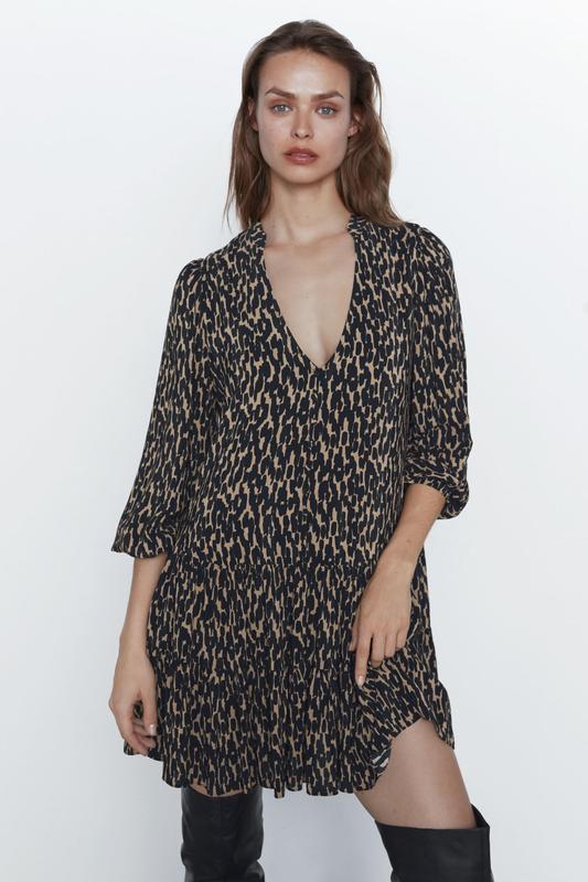 

Платье Zara в анималистичный принт XXL мультиколор