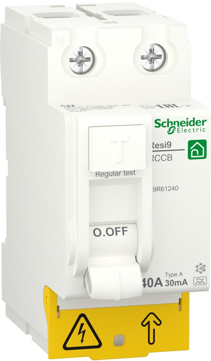 

Диференціальний вимикач навантаження Schneider Electric RESI9 40 A, 30 мА, 2P, тип А