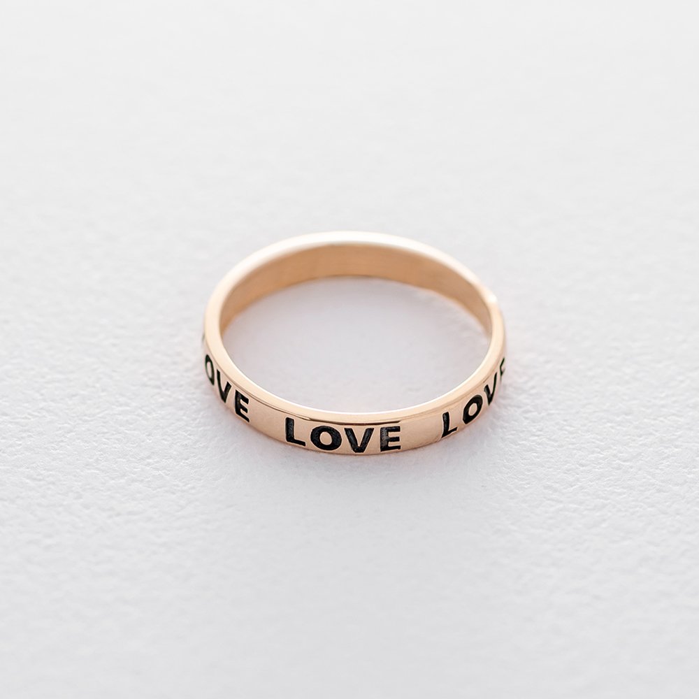 

Золотое кольцо "Love" (чернение) к06185 Оникс 17
