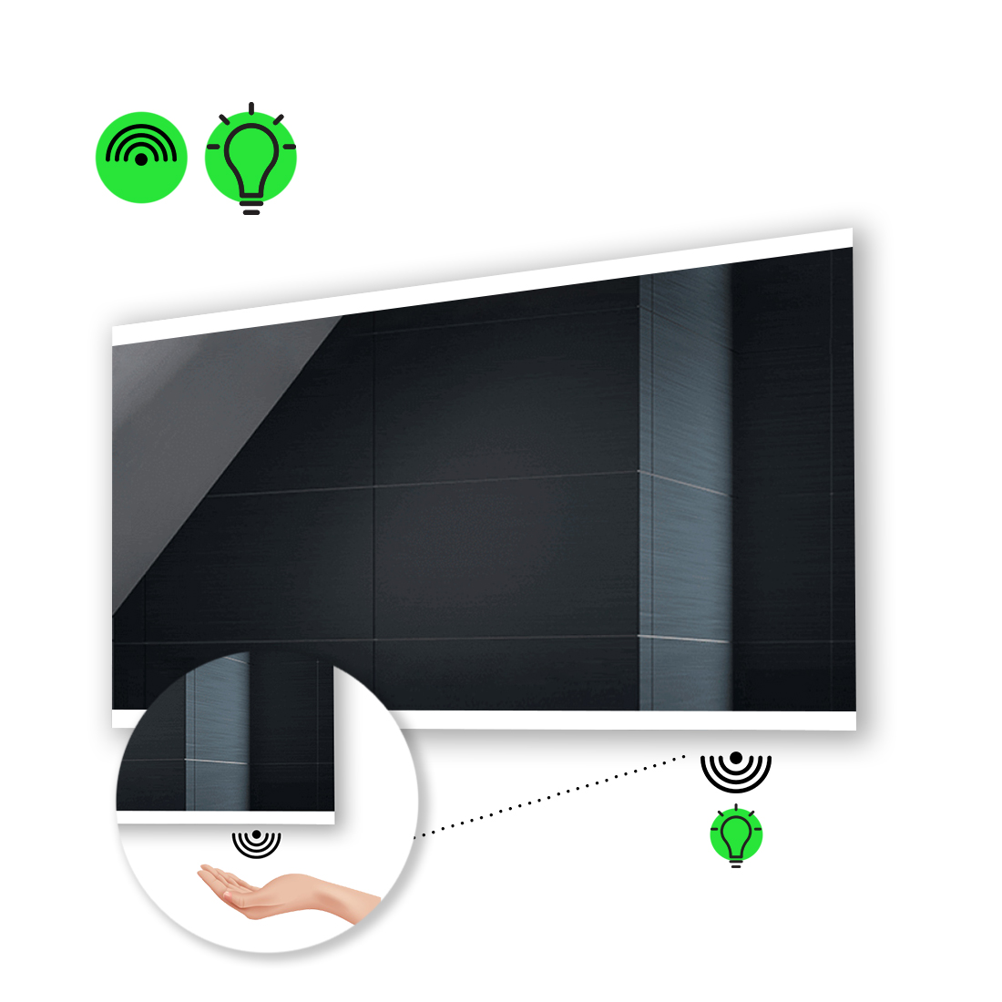 

Зеркало Ines с Led-подсветкой, с ИК включателем 100x80 см