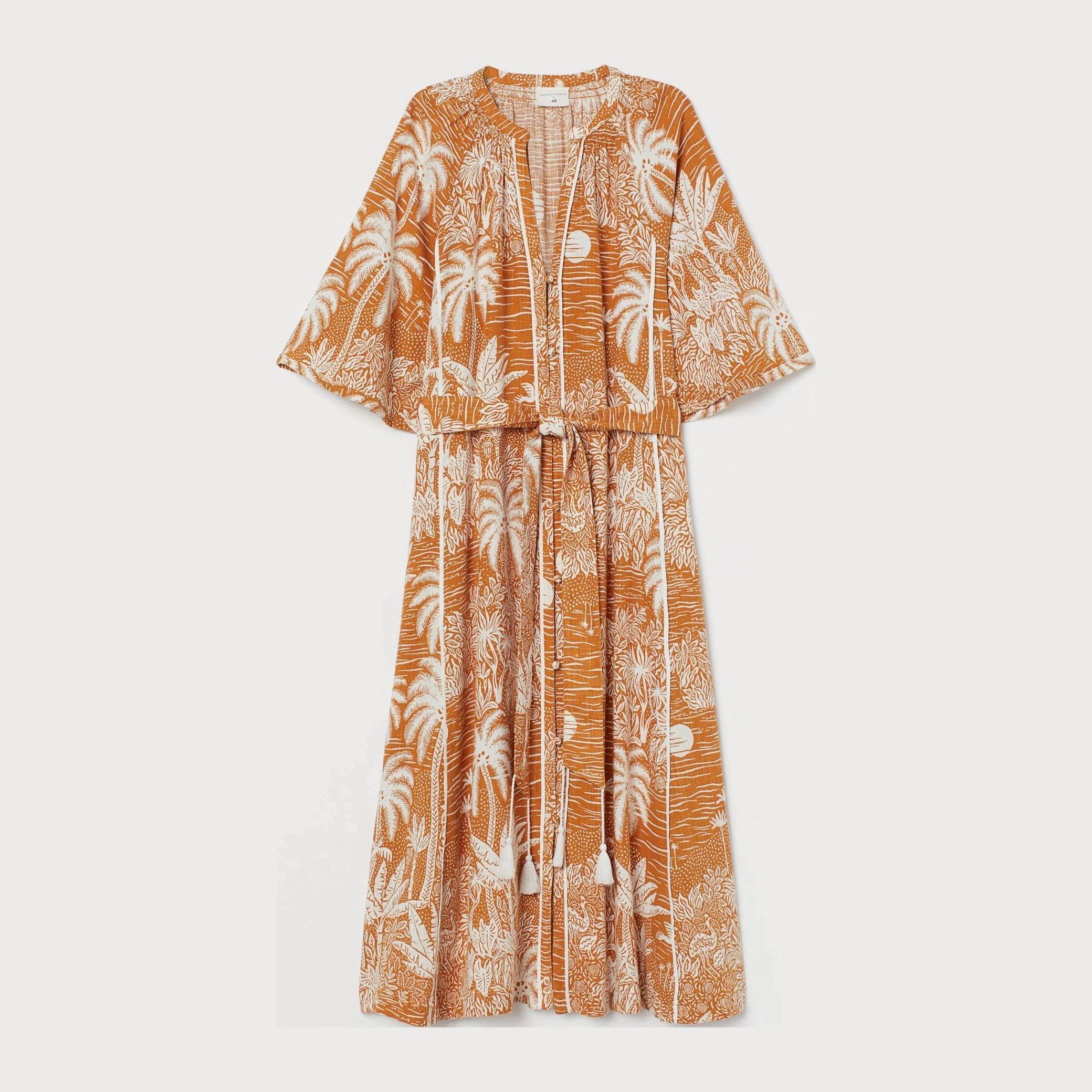 

Платье H&M 8538051-ADVK M Горчичное с белым