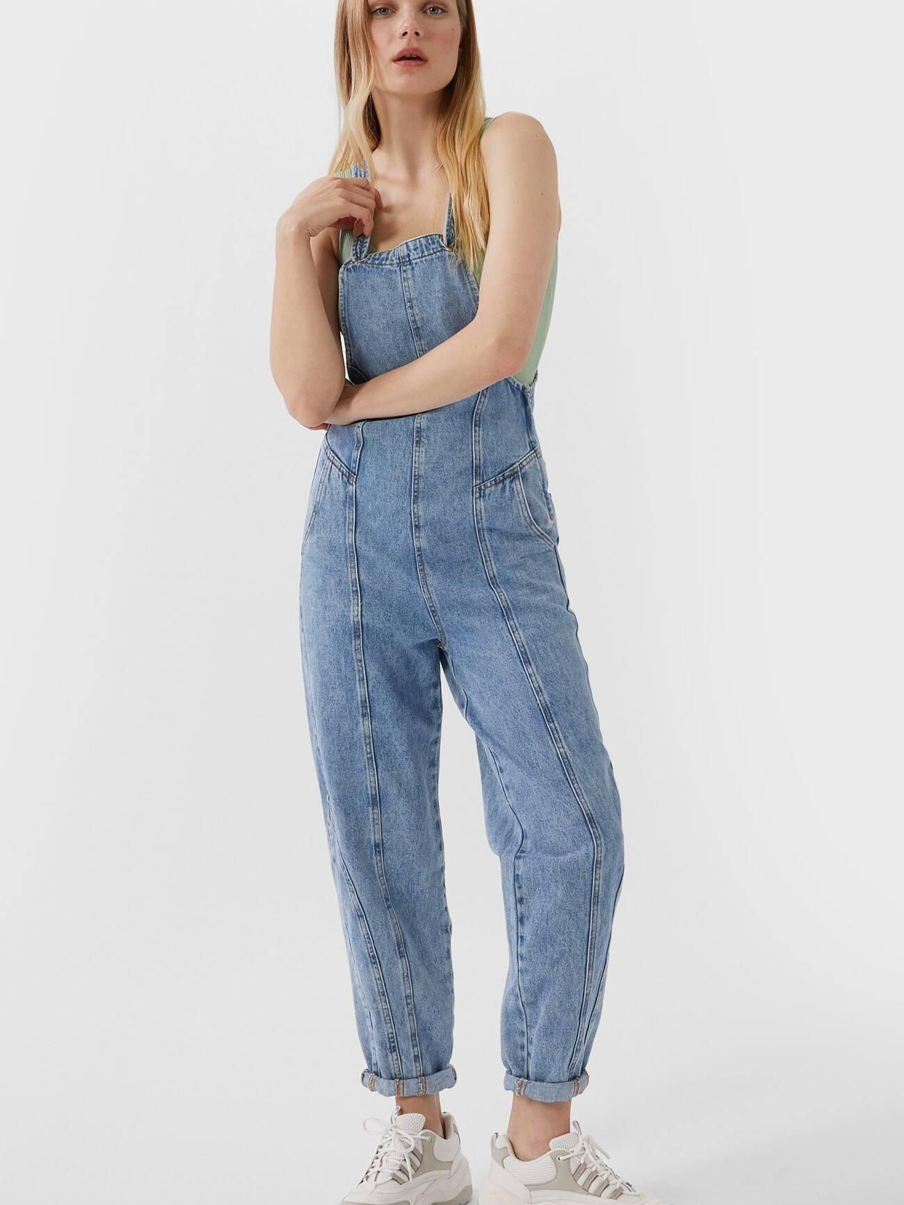 

Полукомбинезон джинсовый Stradivarius 1490/730/700-ACUT 34 Джинсовый