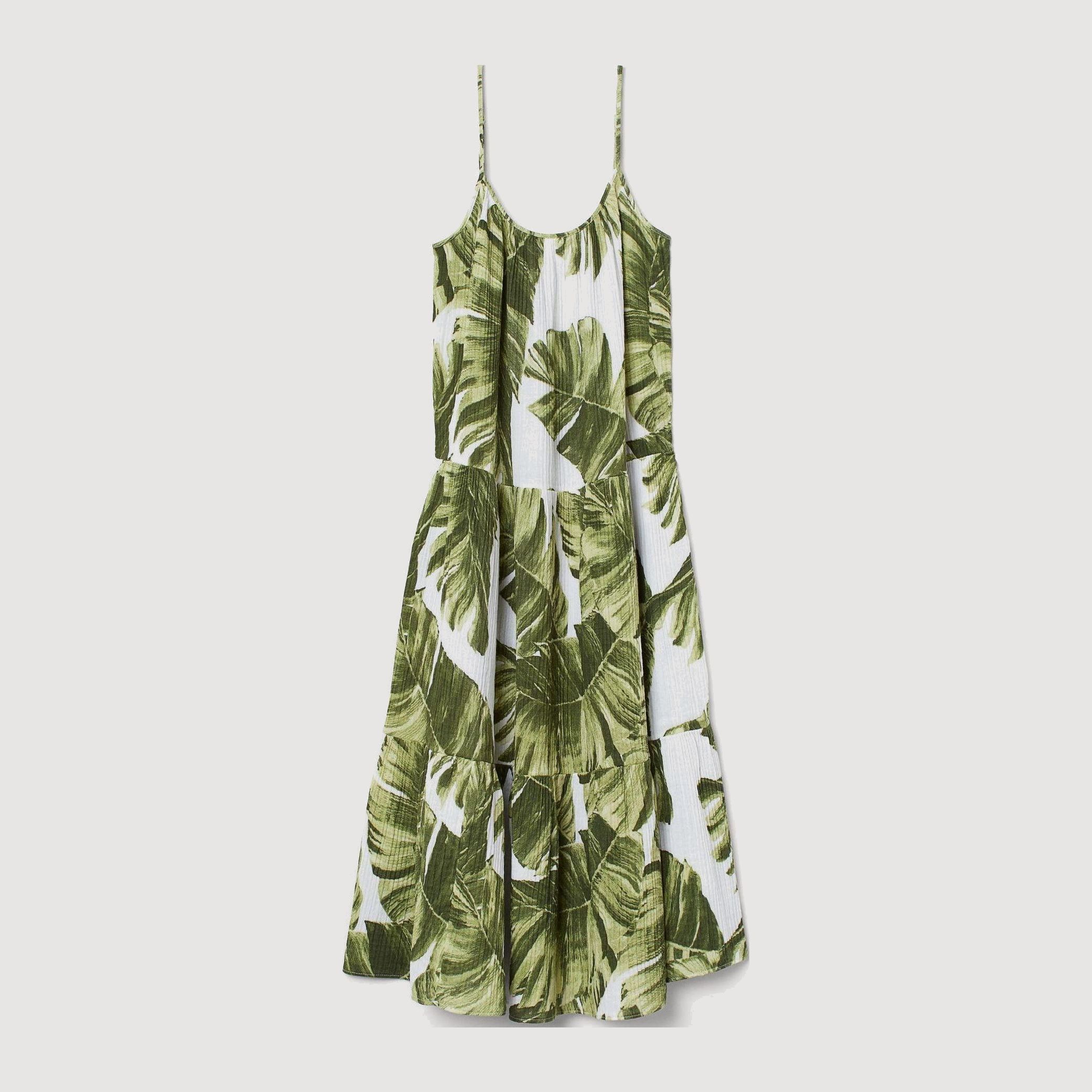 

Платье H&M 8621671-ABAP XXL Белое с зеленым