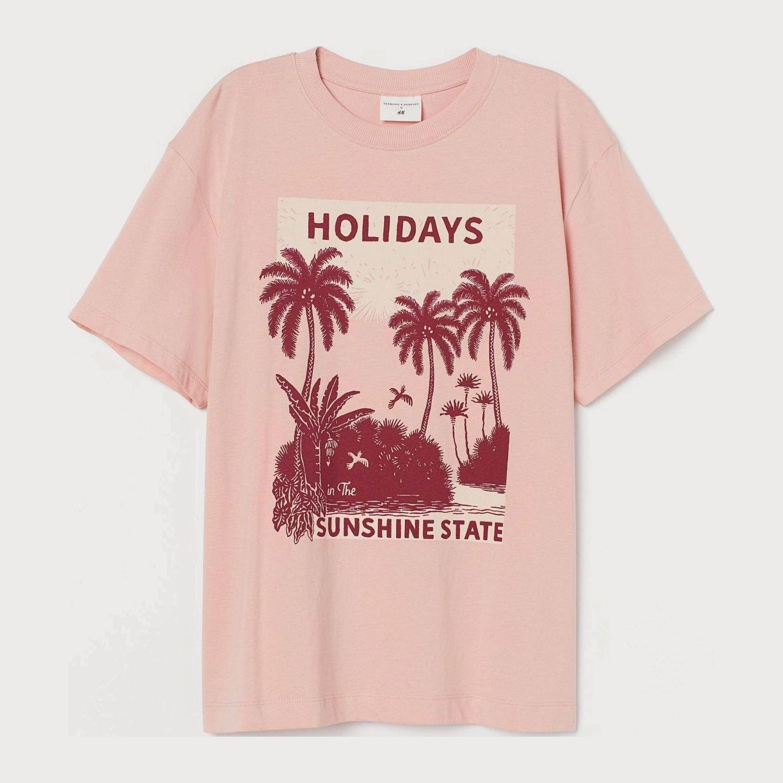 

Футболка H&M 8578241-AEMZ S Светло-розовая