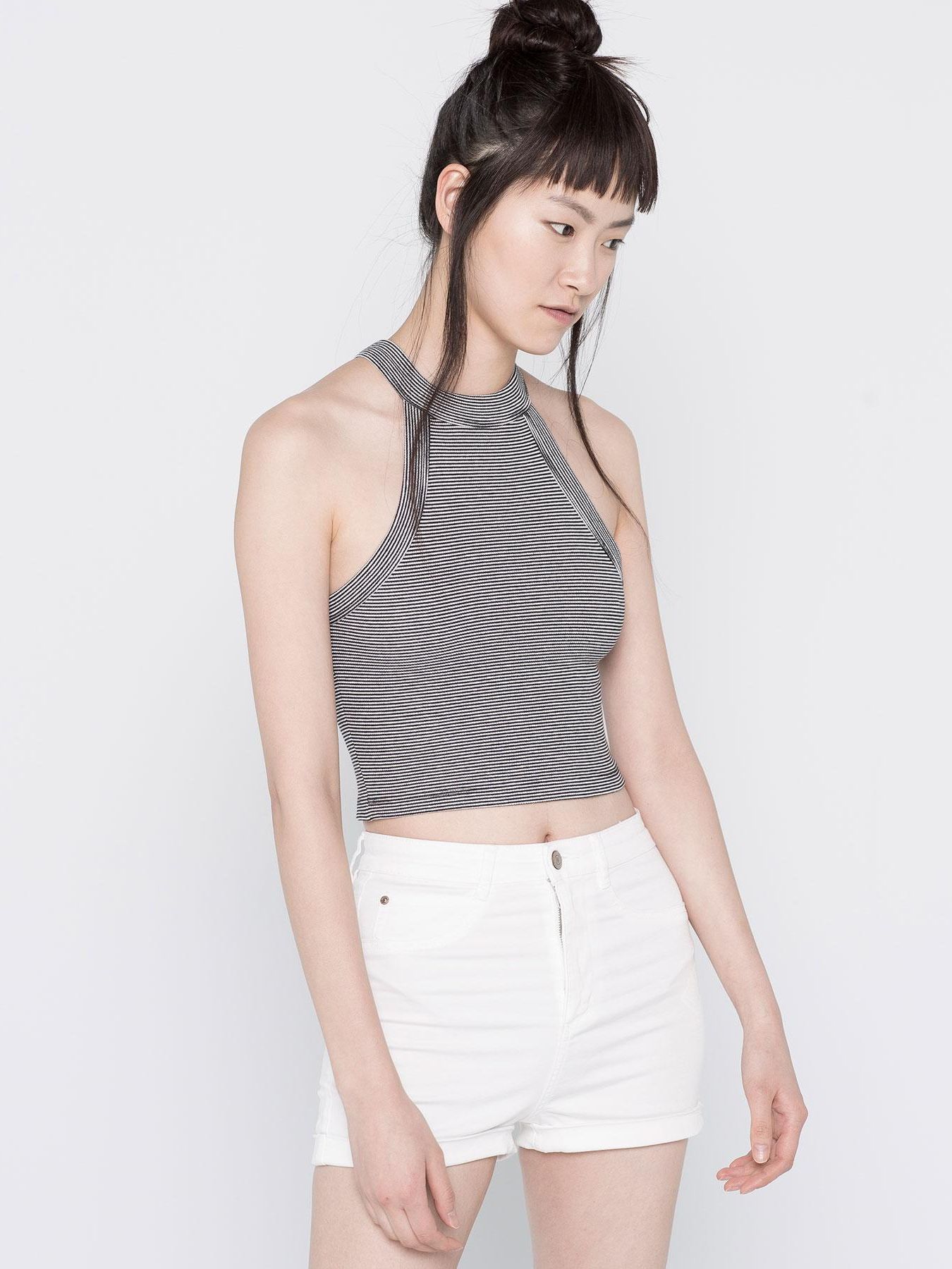 

Топ Pull & Bear 5238/361/800-AEFZ M Белый с черным