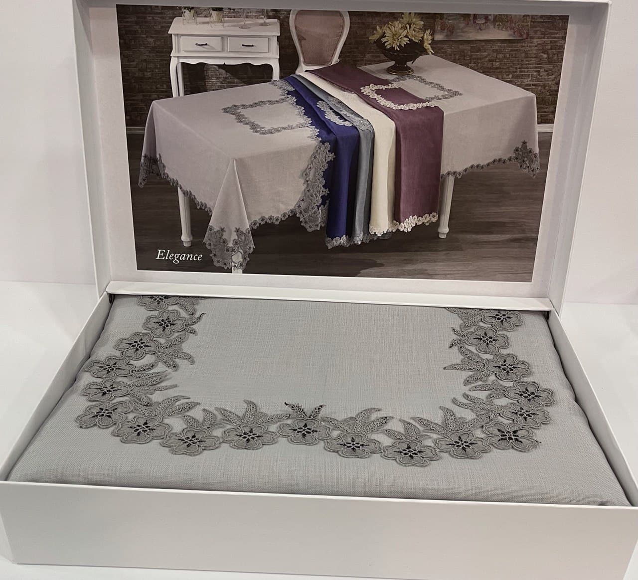 

Скатерти GRAZIE HOME Лен 100 Elegance 160 x 260 светло серый